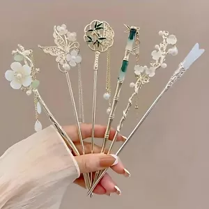 Elegant Chinese Style Hair Clip – Tassel Floral Design Hairpin for Women - Picture 1 of 8