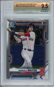 2021 Bowman Chrome Draft Marcelo Mayer 1st Prospect #BDC-174 BGS 9.5 Red Sox - Picture 1 of 2