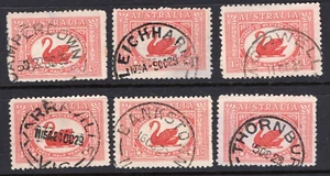 1929 Australia Swan WA Centenary Town Franks x 6 - Picture 1 of 1