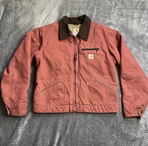 Carhartt Detroit Jacket Medium Womens WJ097 Vintage Rose Canvas Vtg - Picture 1 of 12