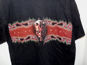 Vintage Darth Maul Dark The Phantom Menace Y2K Star Wars LRG T-Shirt 1999 - Picture 1 of 15