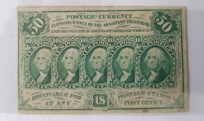 1862 50 Cent Postage Fractional Currency -- FR-1312 Bank Note - Image 1 of 2