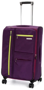Swiss luggage suitcase SUISSEWIN Lightweight soft 8 wheels SN6007B purple 24" - Picture 1 of 11