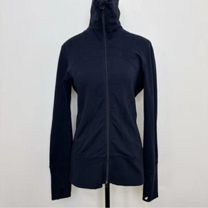 Lululemon Damen 8 Schritte Active durchgehender Reißverschluss Jacke Farbe Schwarz - Bild 1 von 14