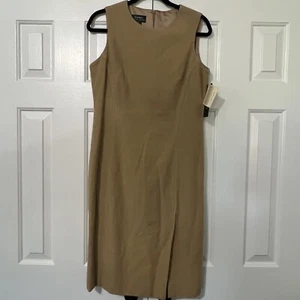 Lauren Ralph Lauren Damen Kleid Wolle Hellbraun Etui Ärmellos Neu mit Etikett Größe 10 - Bild 1 von 6
