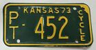 Vtg 1973 POTTAWATOMIE COUNTY, KANSAS License Plate MOTORCYCLE Tag NEW Man Cave