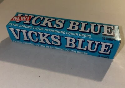 Vintage Vicks Blue Cough Drops Sealed Pack New Old Stock 1970s - Image 1 of 3