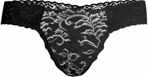 Hanky Panky Regency Low Rise Diamond Thong 1F1034- Black/Marshmallow- One Size - Picture 1 of 1