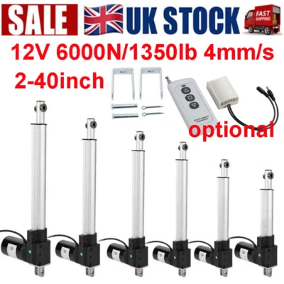 6000N Linear Actuator 12V DC Electric Linear Motor for Door opener 4-40inch UK - Image 1 of 4
