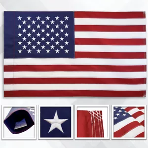 Bestickte US-Flagge 3x5 Fuß bestickt amerikanische Hausflagge Ärmel USA-Flagge - Bild 1 von 4