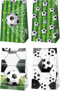 Football Soccer Party Candy Bags - 12Pcs with Kraft Paper Bags & Labels for Snac - Picture 1 of 8