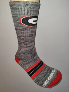 Georgia Bulldogs College Team Logo Back School Crew Socks Large - Picture 1 of 3