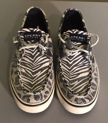 SPERRY Top-Sider Feminino Tamanho 7.5 - Estampa de animal mista com lantejoulas - Muito fofa!! - Imagem 1 de 4