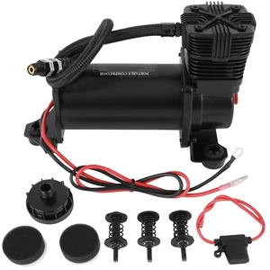 Kit de suspensión neumática bocina de aire para bocinas de tren negro 12V 200PSI kit de compresor de aire - Imagen 1 de 7