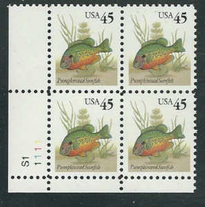 Scott #2481...45 Cent...Sunfish...Plate Block - Picture 1 of 1