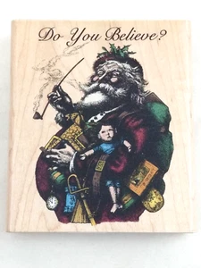 ¿Crees? Sello de goma de Papá Noel Inkadinkado 4981 madera regalos de Navidad - Imagen 1 de 15