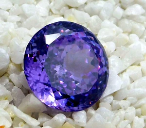 Piedra preciosa suelta corte redondo certificada AAA+ circón púrpura natural 95 quilates - Imagen 1 de 5