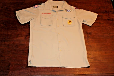 Boy Scouts of America BSA Men's Shirt Tan Small Vented Poly Microfiber Very Soft - Image 1 of 4