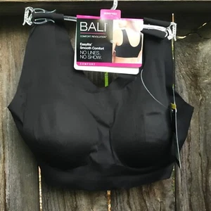 Bali No Show Bra Easy Lite Smooth Comfort No Lines Black - Picture 1 of 13