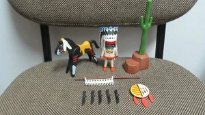 Playmobil - Western Oeste Indios - Jefe Guerrero Caballo - 3876 - COMPLETO R #2 - Imagen 1 de 2
