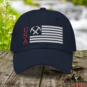 Gorra de béisbol Miner's bandera de Estados Unidos sombrero de papá para hombres mujeres - Imagen 1 de 34