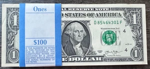 2013D 100 Consecutive Uncirculated One Dollar Bills CLEVELAND D Series - Picture 1 of 1