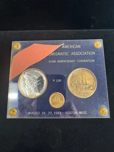 1973 American Numismatic Association 82nd Anniversary Silver & Bronze Coins - Picture 1 of 2