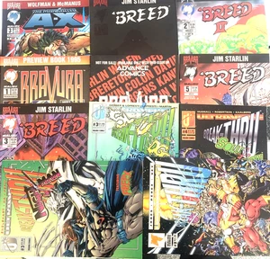 MALIBU COMICS 11 ISSUE COMIC BOOK LOT. BREED, A-X, BRAVURA, BREAK THRU & MORE - Picture 1 of 12