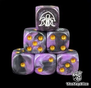 Máscara de sombra negra púrpura para grimdark ciencia ficción mesa wargames D6 war dance - Imagen 1 de 5