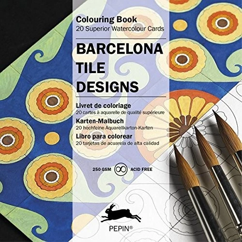 BARCELONA TILE DESIGNS (COLOURING CARDS) (ENGLISH AND By Pepin Van Roojen - Image 1 of 1