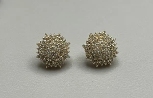 Wunderschöne feine 0,585 14K massive Gelbgold & Diamant Cluster Nachlass Ohrringe 6,7g - Bild 1 von 8