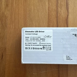 REYLAX LED Driver 12V 5A Dimmable, LED Transformer 240 to 12V 60W, Constant Volt - Picture 1 of 2