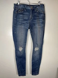 Women True Religion Jeans Skinny RN#112790 Distressed Knees Sz 29 - Picture 1 of 11