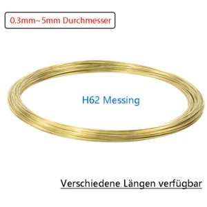 H62 Messingdraht Weich Messing Basteldraht Unbeschichtet Durchmesser 0.3mm - 5mm - Picture 1 of 6