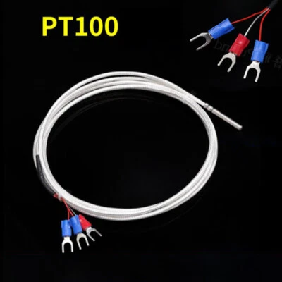 Temperature Sensor PT100 4mm x 30mm 3 Core Wire Cable TEMP -50℃ - 420℃ Silver - Image 1 of 4