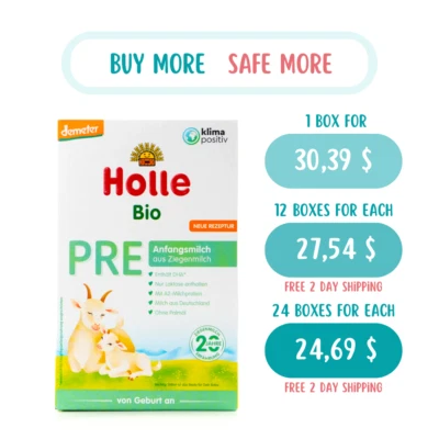 Fórmula de leche Holle Goat Stage pre (0+ meses) (400 g) Foto 1 de 4