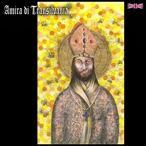 religious art antique sacred painting icon bible saint pope portrait man men bee - Picture 1 of 24