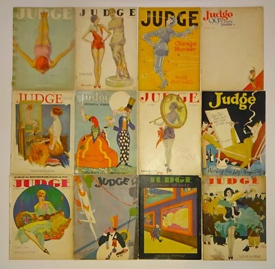 1926-1930 JUDGE Magazine Lot of 12 Issues, Early DR. SEUSS, Lindbergh, Satire - Image 1 of 4