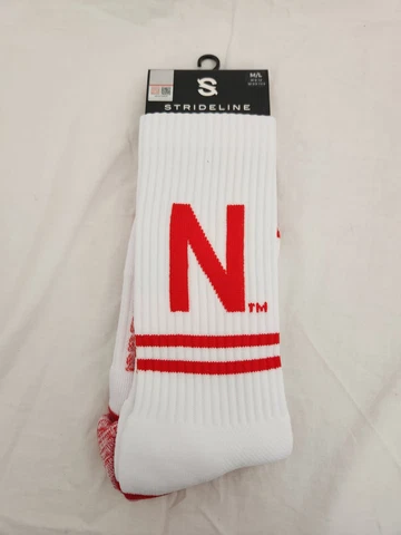 NWT - Strideline Men's White Nebraska Huskers Socks - Size: M/L Cover