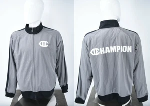 Vintage Champion Spell Out Full Zip Track Warmup Jacket Mens XL - Grey - Picture 1 of 11