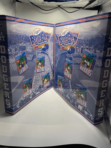 2 2002 LA Dodgers Blue Crew Fan Club Sports Chalet 3 Ring Binders  Los Angeles Cover
