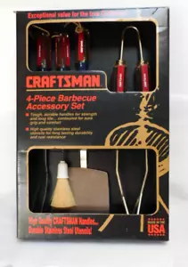 NEW IN BOX! VINTAGE Craftsman Tools 4 Pc. Stainless Steel BBQ Grill Set #941258 - Picture 1 of 10