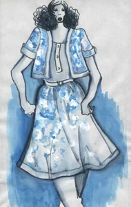 DAME IM ROCK - Prof.Edmondus SUGIARTO Handsigniertes OriginalAquarell um 1970 - Picture 1 of 1