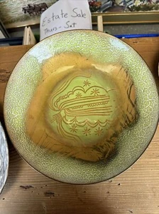 Edward Winter Mid Century Modern MCM Enamel on Copper Flower Star Bowl - Picture 1 of 6