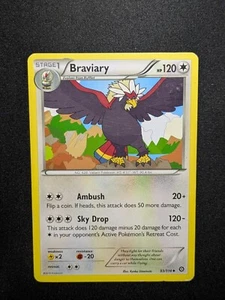 Braviary 93/114 - LP XY Steam Siege - Pokemon 2016 Uncommon TCG Card - Picture 1 of 2