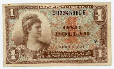 USA/MPC ... P-M33 (Series 521) ... 1 Dollar ... ND (1954) ... *VF-XF*  Block # 9 - Image 1 of 2