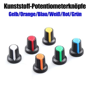 Kunstoff Potentiometer Drehknopf 6mm WH148 AG2 Rot Blau Gelb Grün Orange Weiß - Picture 1 of 15