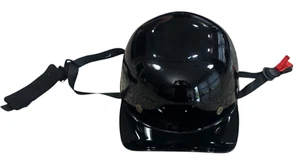 Baseball Style Helmet Gloss Black Size M Biker Motorcycle Helmet, DOT Approved - Foto 1 di 3