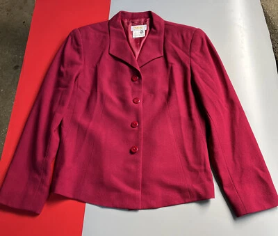 Talbots Petites Blazer Jacket Womens 100% Pure New Wool Woolmark Size 6 Purple - Image 1 of 4