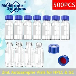 Frascos automuestreador de 500-2 ml 9-425 tapones de rosca área de escritura graduación rojo PTFE HPLC - Imagen 1 de 14
